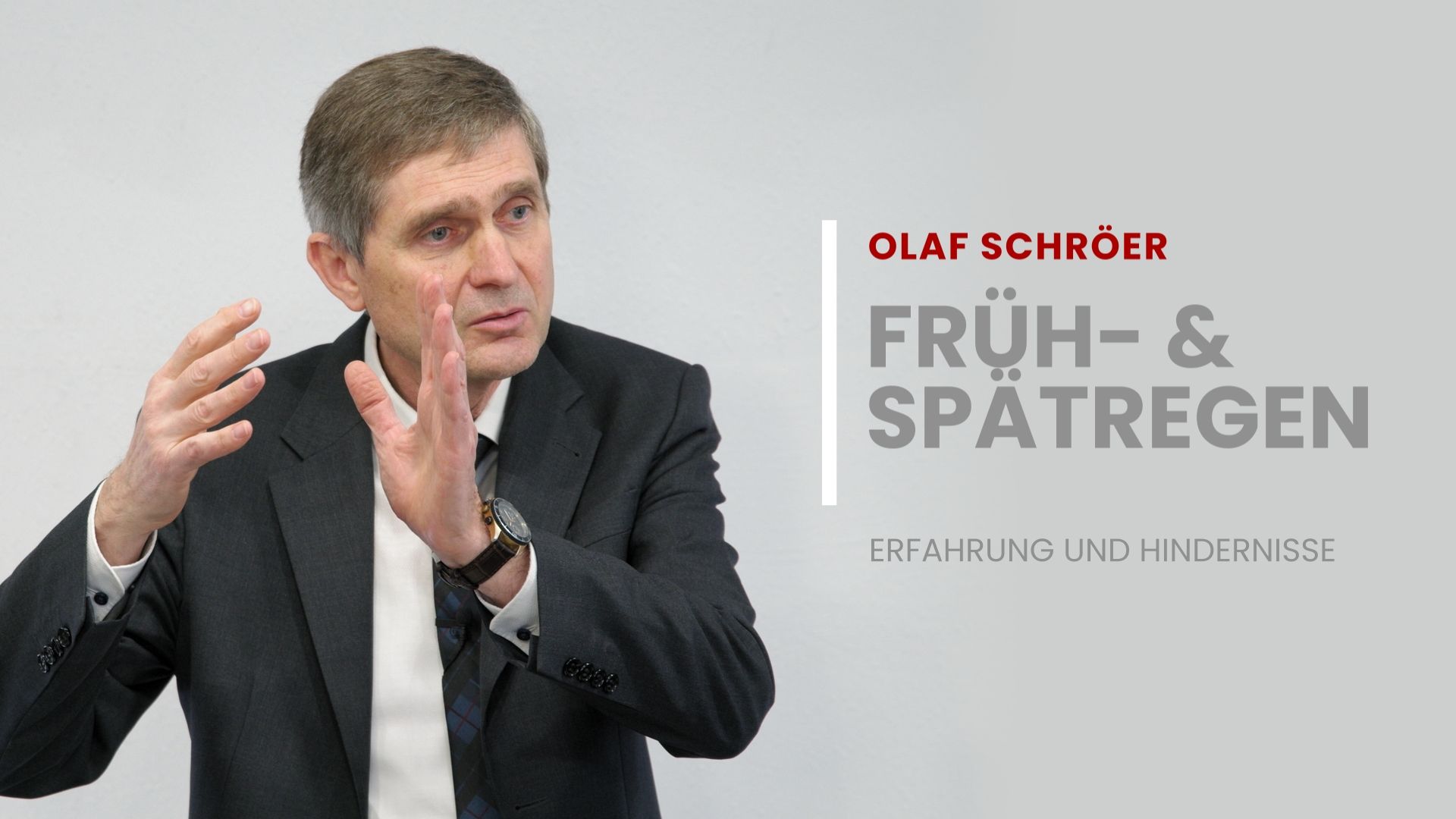 Früh- und Spätregen – Erfahrung und Hindernisse (EW1)